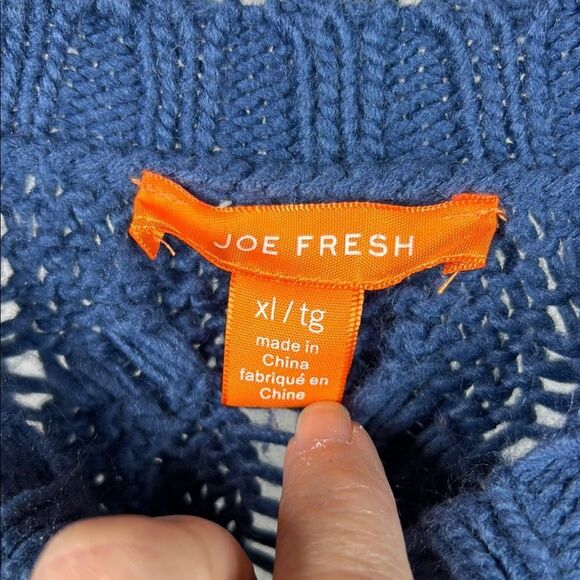 Joe Fresh Blue Cable Knit Crew Neck Sweater - Picture 5 of 5